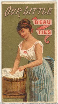 From the Girls and Children series (N58) promoting Our Little Beauties Cigarettes for Alle..., 1887. Creator: Allen & Ginter.