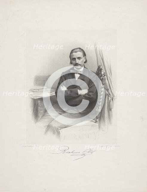 Portrait of the conductor and composer Richard Hol (1825-1904), ca 1860. Creator: Chimaer van Oudendorp, Wilhelmus Cornelis (1822-1873).