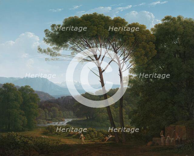 Italianate Landscape with Pines, 1795. Creator: Hendrik Voogd.