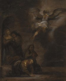 Abraham and the Angel, mid 19th century. Creator: Alfred Jacob Miller.