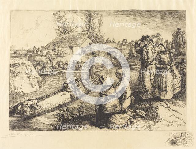 Burial in the Vendeen Marsh (Un enterrement dans le marais Vendeen), 1901. Creator: Auguste Lepere.