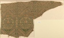 Textile with Beast and Geometric Designs, German (?), 12th-13th century. Creator: Unknown.