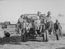 California pea pickers returning to camp..., near Santa Clara, California, 1937. Creator: Dorothea Lange.