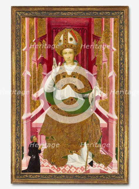 A Bishop Saint with a Donor (Saint Louis of Toulouse?), early 1400s. Creator: Unknown.