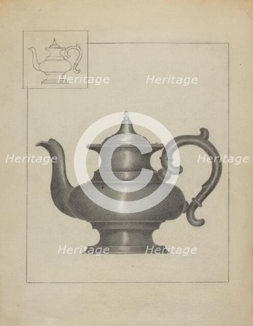 Pewter Teapot, c. 1936. Creator: Janet Riza.