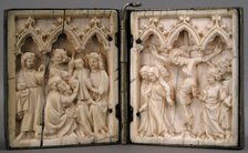 Diptych with Adoration of the Magi and Crucifixion, French, 14th century. Creator: Unknown.
