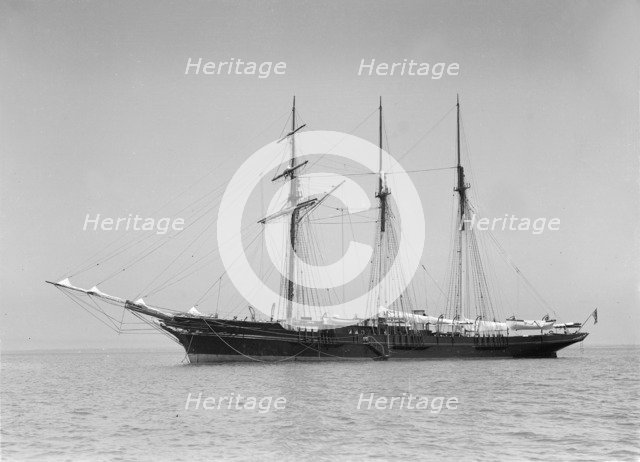 The 3 masted auxiliary schooner 'St George', 1911. Creator: Kirk & Sons of Cowes.