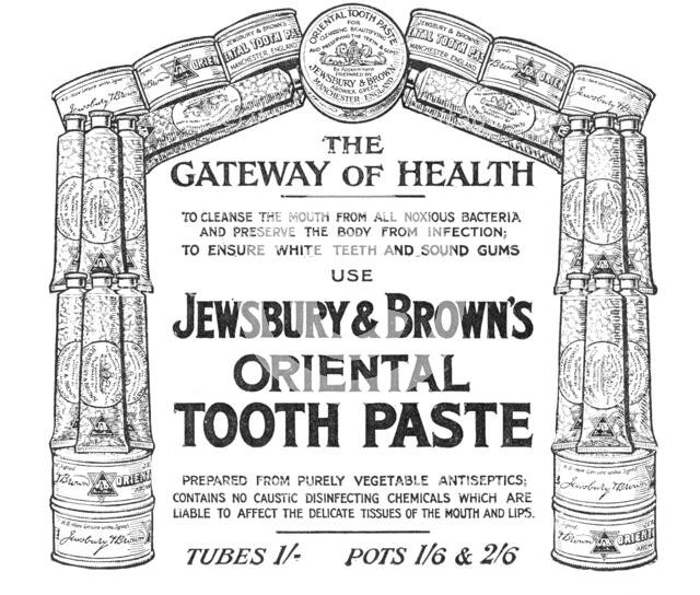 The Gateway of Health - use Jewsbury & Brown's Oriental Tooth Paste, 1909. Creator: Unknown.
