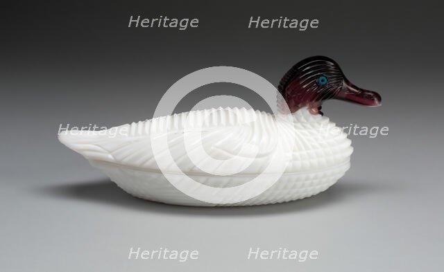 Covered Dish, 1887. Creators: Atterbury Glass Co., Boston and Sandwich Glass Company.