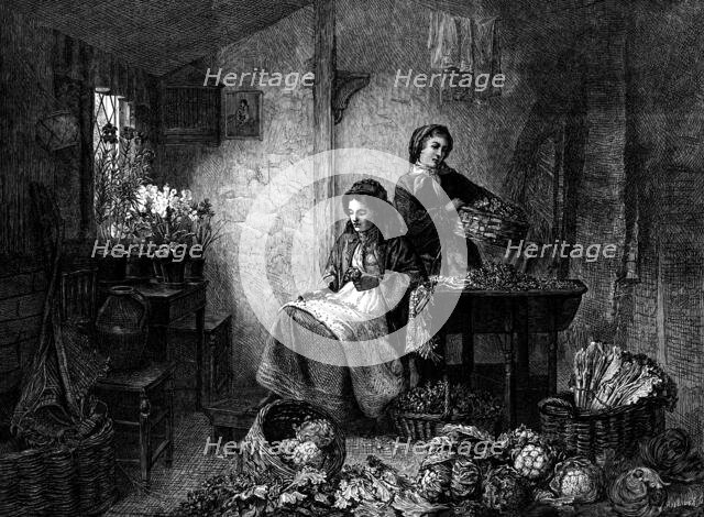 "Preparing Spring Flowers for Market", by Messrs. Robinson and Cherrill..., 1873. Creator: William Hollidge.