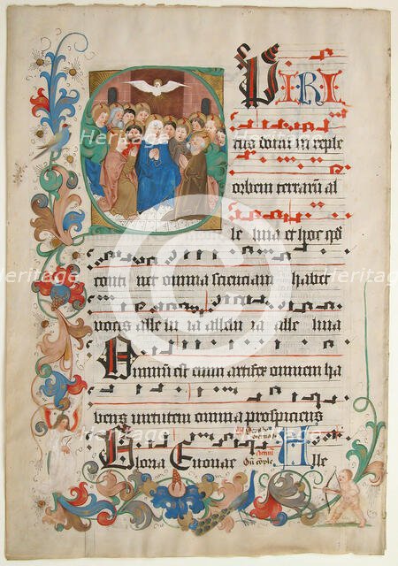 Bifolium from a Gradual, German, late 15th century. Creator: Unknown.