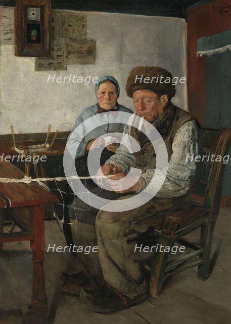 The Net Mender, probably 1880. Creator: Christian Krohg.