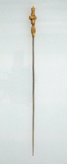 Hairpin with Decorated Gold Bead Finial, Frankish, 7th century. Creator: Unknown.