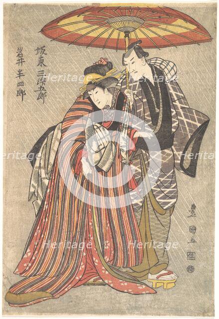 Kabuki Actors: Bando Mitsugoro and Iwai Hanshiro, ca. 1800. Creator: Utagawa Toyokuni I.
