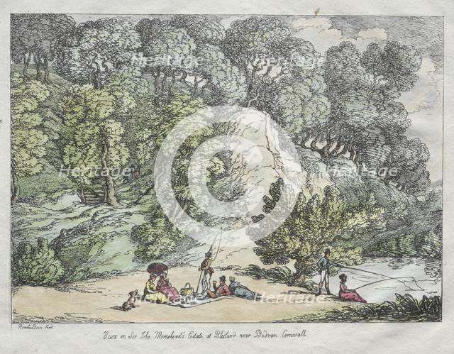 View on Sir John Moreshead's Estate at Blisland near Bodmin, Cornwall, 1805. Creator: Thomas Rowlandson (British, 1756-1827).