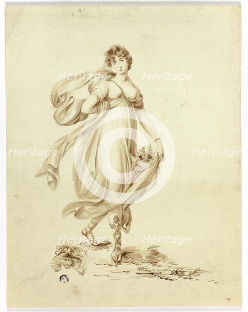 Young Woman Bearing Flowers, 1812. Creator: Samuel Lane.