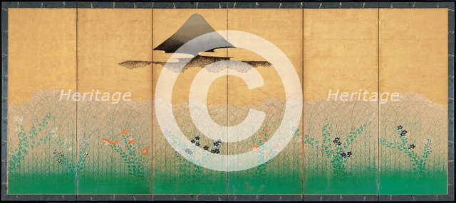 Mount Fuji and the moon, ca 1760. Artist: Anonymous  