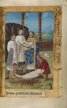 Burial; Book of Hours, 1478. Creator: Master of Guillaume Lambert.