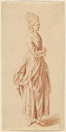 A Standing Lady in a Day Dress, 1775/1780. Creator: Daniel Nikolaus Chodowiecki.