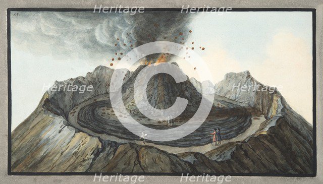 Interior view of the Crater of Mount Vesuvius, as it was before the great eruption of 1767, 1776.