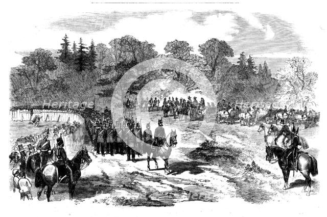 Her Majesty inspecting the Aldershott Division at Frimley, 1858. Creator: Unknown.