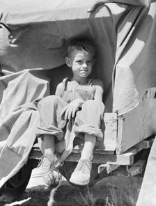 Child of an impoverished family from Iowa stranded in New Mexico, 1936. Creator: Dorothea Lange.