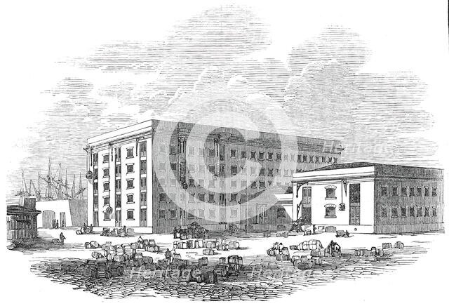 The new tea warehouses, London Docks, 1845. Creator: Unknown.