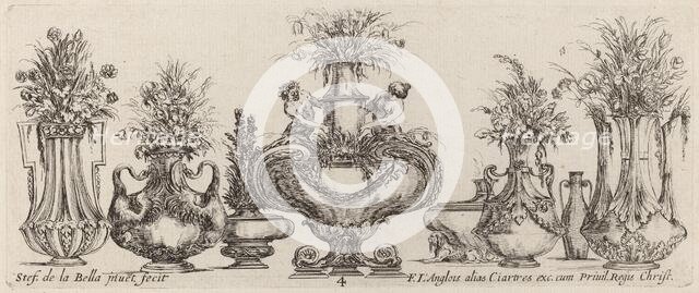 Fantastic Vases, probably 1646. Creator: Stefano della Bella.