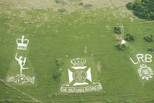 Chalk military badges, Fovant Down, Wiltshire, 2016. Creator: Historic England Staff Photographer.