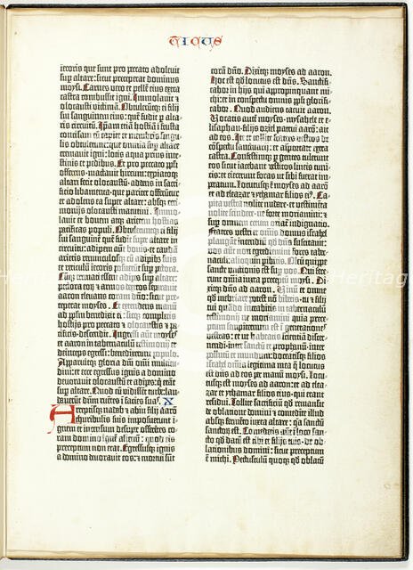 Gutenberg Bible Leaf, 1454/55. Creator: Johannes Gutenberg.