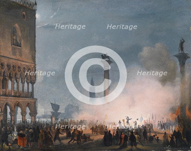 Arrival of Empress Elisabeth of Austria in Venice. Artist: Caffi, Ippolito (1814-1866)