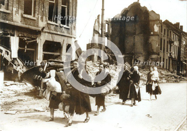 War refugees, Leuven, Belgium, World War II, c1940-c1945. Artist: Unknown