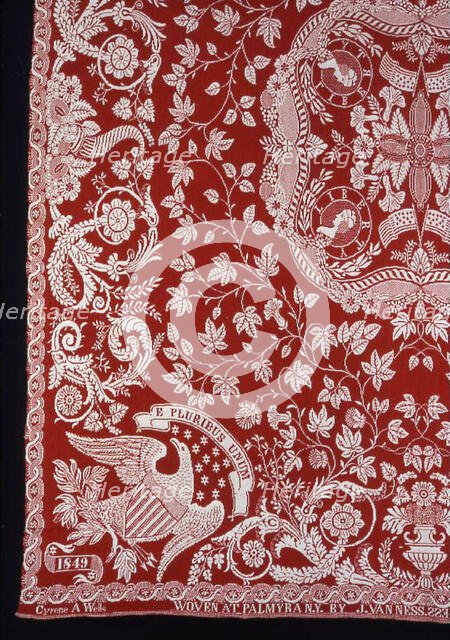 Coverlet, New York, 1849. Creator: James Van Ness.