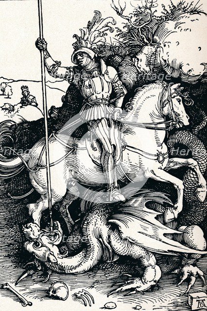 'St George and the Dragon', 1505 (1906). Artist: Albrecht Durer.