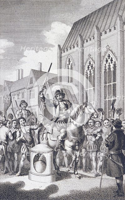 London Stone, Cannon Street, London, c1770. Artist: Anon