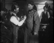 New Irish Recruits Being Kitted Out With Uniform, 1922. Creator: British Pathe Ltd.