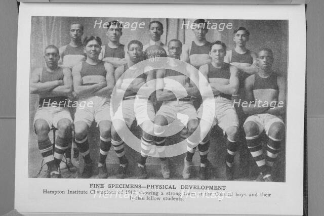 Fine specimen- physical development; Hampton Institute champions of 1912, showing a strong..., 1917. Creator: Unknown.