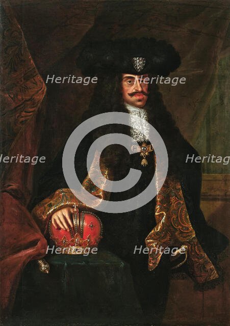 Portrait of Emperor Leopold I (1640-1705), with the Bohemian crown, c1700. Creator: Anonymous.