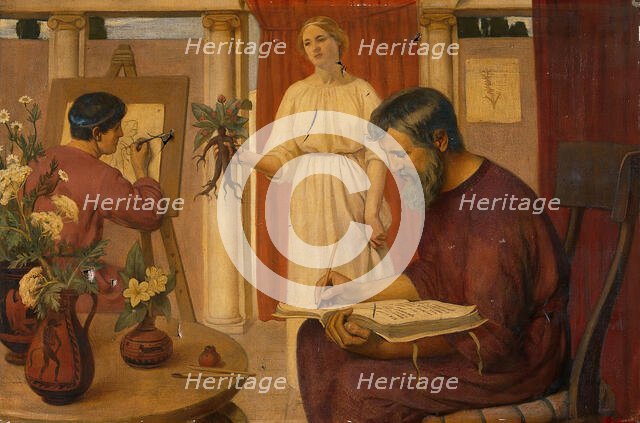 Dioscorides describing the mandrake, 1909. Creator: Ernest Board.