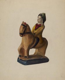 Horse and Rider, c. 1939. Creator: Mina Lowry.
