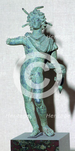 Roman bronze figure of the sun god Helios (Sol), 3rd century. Artist: Unknown