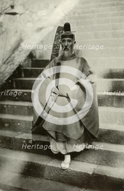 'A Shinto Priest', 1910. Creator: Herbert Ponting.