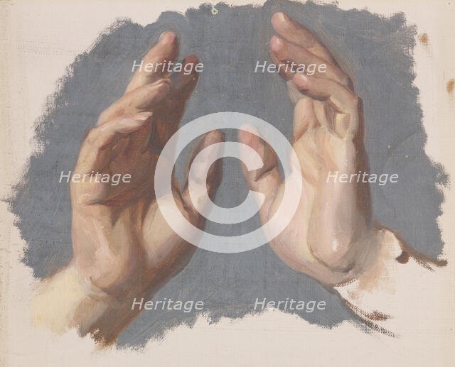 Study of Both Hands of the Bishop for the Painting "The Oath of Queen Jadwiga", before 1867. Creator: Jozef Simmler.