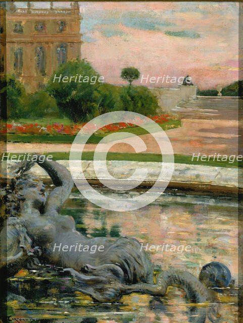 Parterre du Nord, Fontaine des Sirenes, 1913. Creator: Carroll Beckwith.