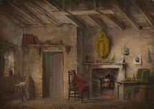 Stage Design for Heart of Midlothian; Deans' Cottage, ca. 1819. Creator: Alexander Nasmyth.