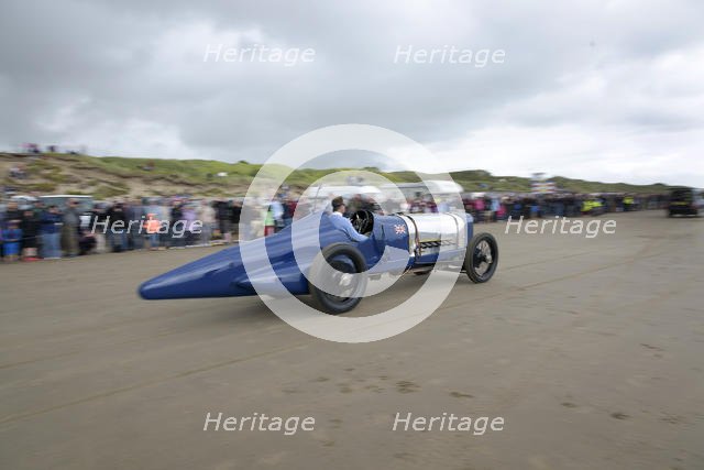 1925 Sunbeam 350 hp driven by Don Wales at Pendine Sands 2015. Creator: Unknown.
