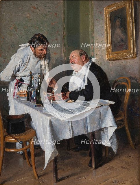 In a restaurant, 1887. Artist: Makovsky, Vladimir Yegorovich (1846-1920)