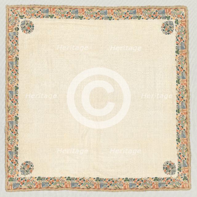 Embroidered head scarf, 1800s. Creator: Unknown.