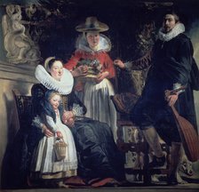 Painting by Jacob Jordaens entitled 'The Painter's family'.