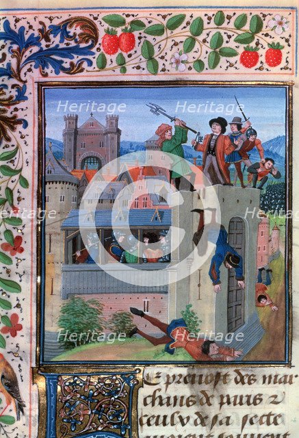 The murder of Etienne Marcel, 1358, (mid-15th century). Artist: Loyset Liedet